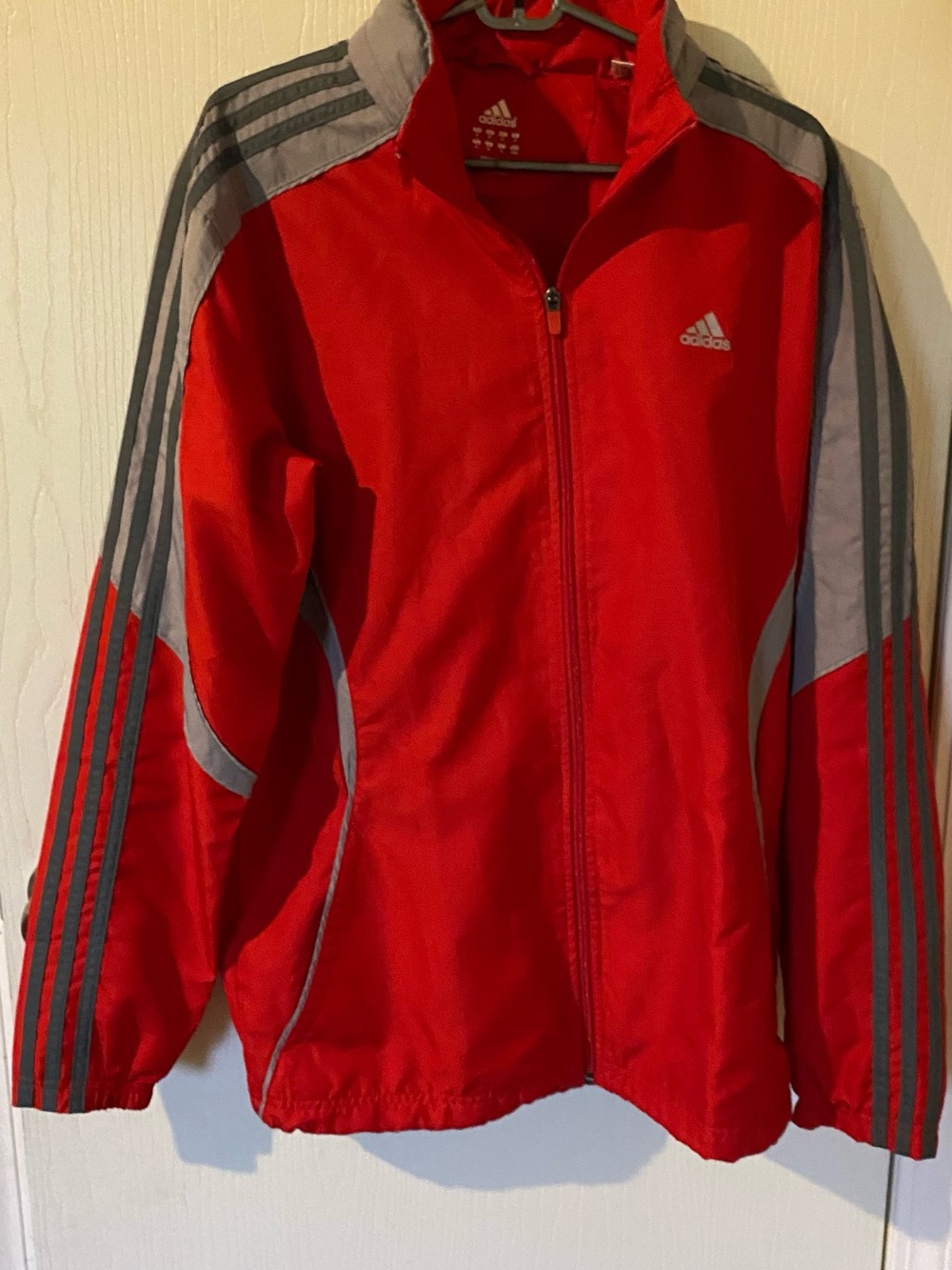 adidas Red and Gray Men’s Zip-Up Track Jacket